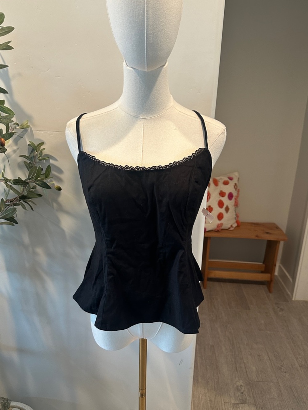 Reformation Genevieve Lace Trim Stretch Cotton Camisole New! - Picture 5 of 14